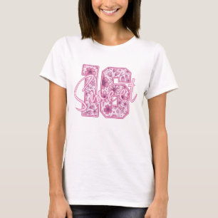 Pink Floral Sweet 16 Elegant 16th Birthday Gift T-Shirt