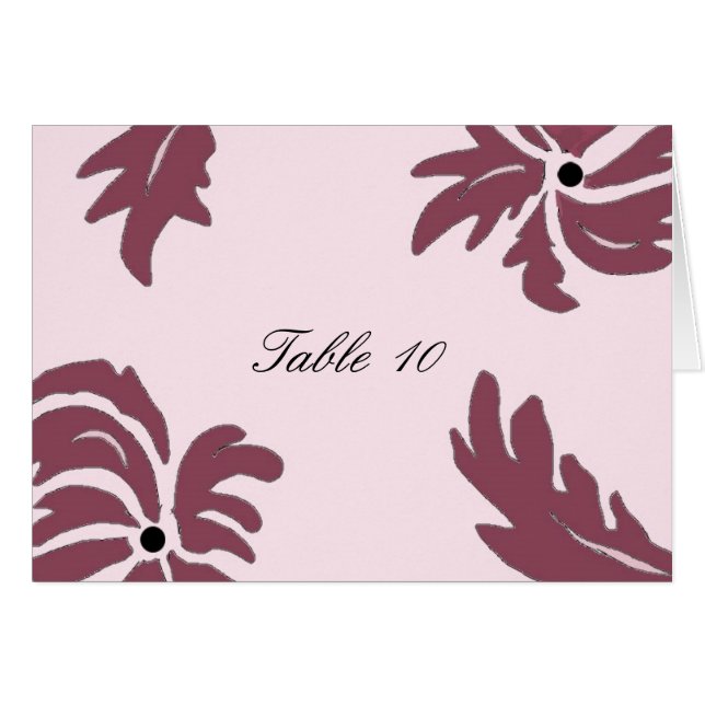 Pink Floral Table Seating Card (Front Horizontal)