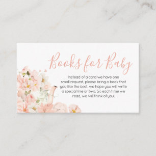 Pink Floral Tea for Two Baby Shower Books for Baby Enclosure Card