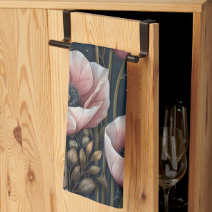 Pink Floral                                   Tea Towel