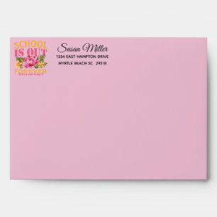 Pink Floral Teacher Retirement Envelope