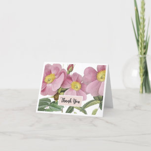 Pink Floral Thank You Card 
