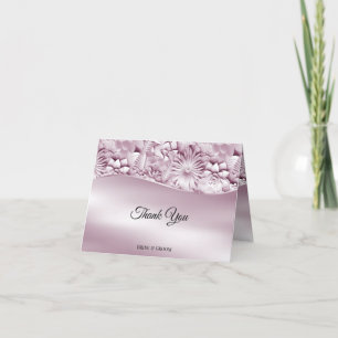 Pink Floral Thank You Card
