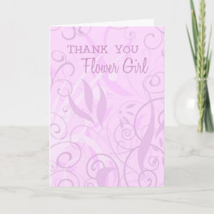Pink Floral Thank You Flower Girl Card