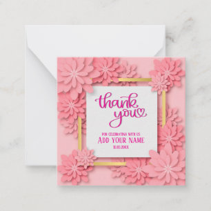 Pink Floral Thank You I Elegant For Every Occasion Card