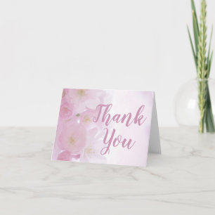 Pink Floral Thank You Notes Blank Inside