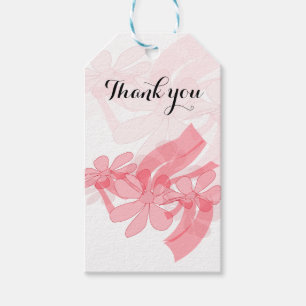 Pink Floral Thank You Tag
