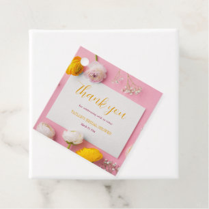 Pink Floral Theme Bridal Shower Favour Tags