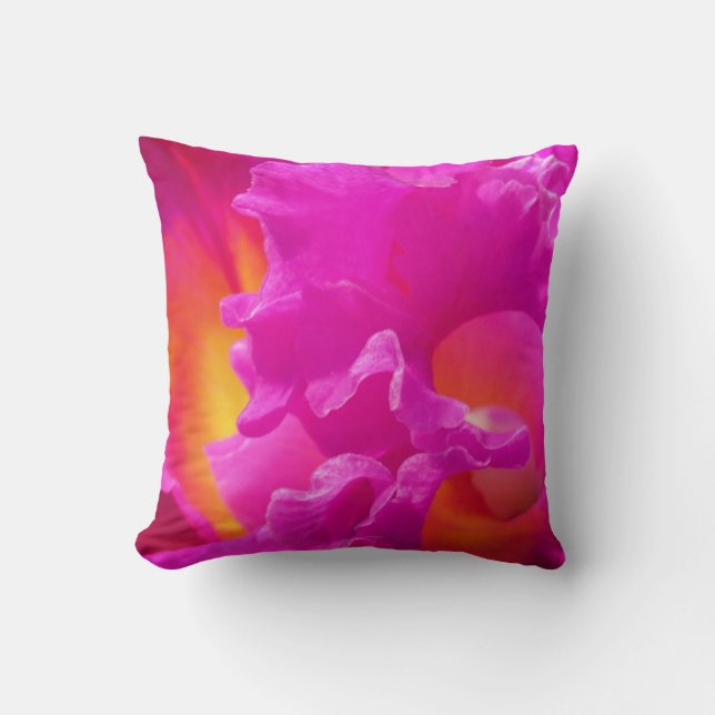 Pink Floral Throw Pillow (Front)