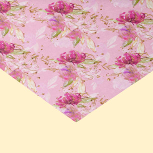 Pink floral tissue paper