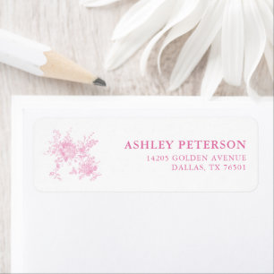 Pink Floral Toile chinoiserie Return Address