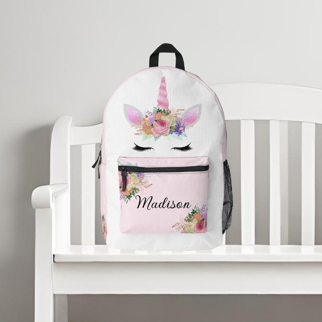 Pink Floral Unicorn Backpack (Creator Uploaded)