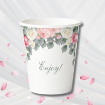 Pink Floral Vintage Garden Roses Baby Shower