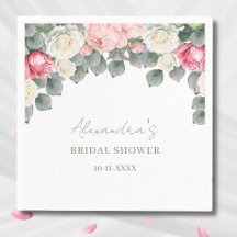 Pink Floral Vintage Garden Roses Bridal Shower