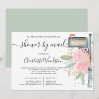 Pink Floral watercolor baby shower by mail box