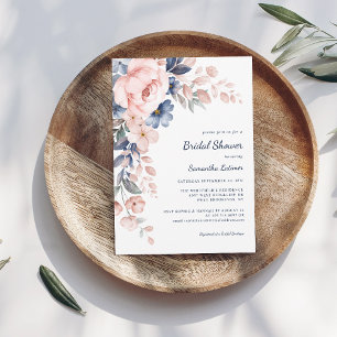 Pink Floral Watercolor Bridal Shower Invitation