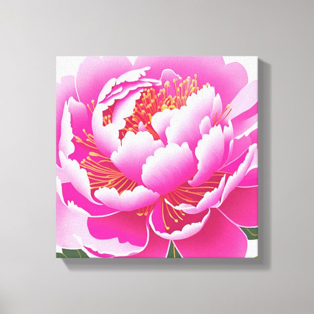 Pink Floral Watercolor Canvas Print (Front)