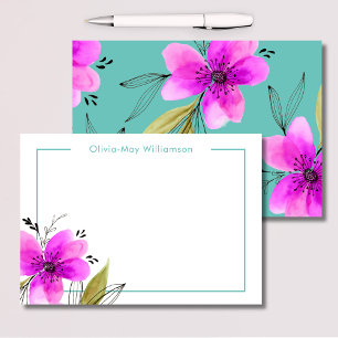 Pink Floral Watercolor Card