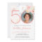 Pink Floral Watercolor Custom Photo 50th Birthday 
