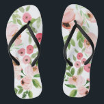 Pink floral watercolor elegant wedding jandals<br><div class="desc">Pink floral watercolor design. Make your life easier with this thoughtful wedding or birthday gift and show someone special you care,  or just treat yourself. Part of a collection.</div>
