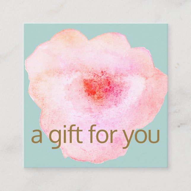 Pink Floral Watercolor Gift Certificate (Front)