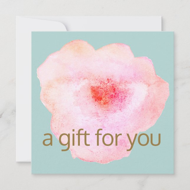 Pink Floral Watercolor Gift Certificate (Front)