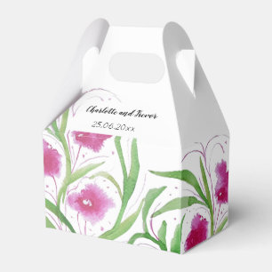 Pink Floral Watercolor Hand-painted Favour Box