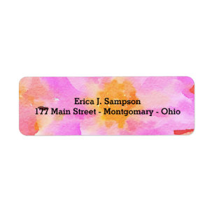 Pink Floral Watercolor Labels
