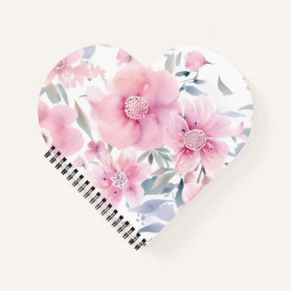 Pink Floral Watercolor  Notebook