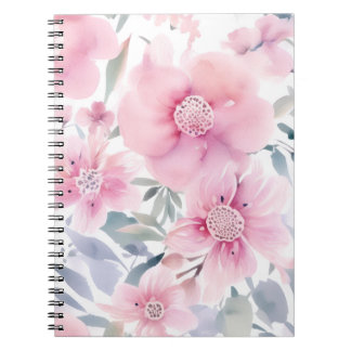 Pink Floral Watercolor  Notebook