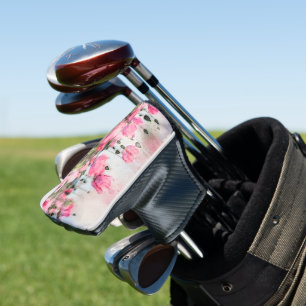 Pink Floral Watercolor Painting Golf Head Cover