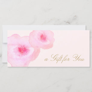 Pink Floral Watercolor Pink Gift Certificate