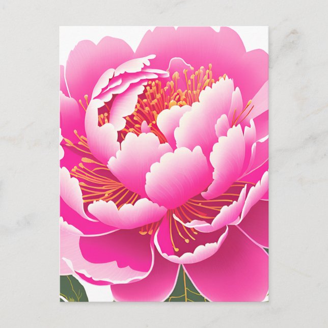 Pink Floral Watercolor Postcard (Front)