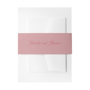 Pink Floral Watercolor Wedding  Invitation Belly Band