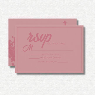 Pink Floral Watercolor Wedding RSVP Card
