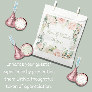 Pink Floral Watercolors Wedding Bridal Shower Favour Bags