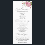 Pink Floral Wedding Ceremony Program Programme<br><div class="desc">Elegant wedding program featuring watercolor illustration of pink peony with greenery. All the wedding ceremony information and the wedding party's name listed on this program.</div>
