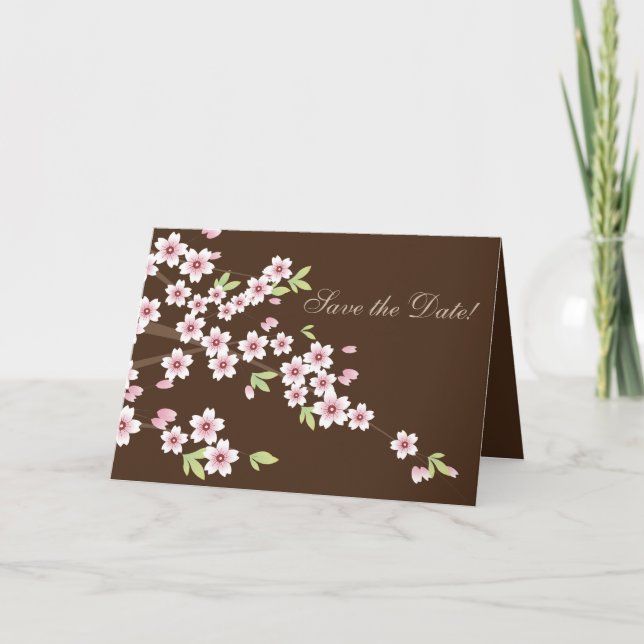 Pink Floral Wedding Chocolate, Save the Date Cards (Front)
