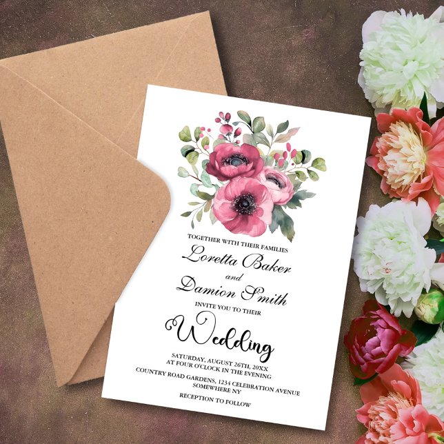 Pink Floral Wedding Invitation (Creator Uploaded)