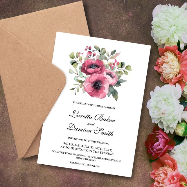 Pink Floral Wedding Invitation (Creator Uploaded)