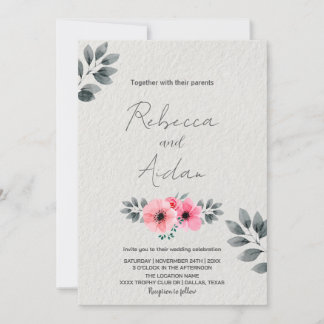 Pink Floral Wedding Invitations