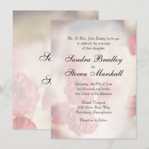 Pink Floral Wedding Invitations