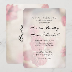 Pink Floral Wedding Invitations