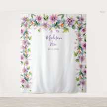 Pink Floral Wedding Photo Booth Backdrop