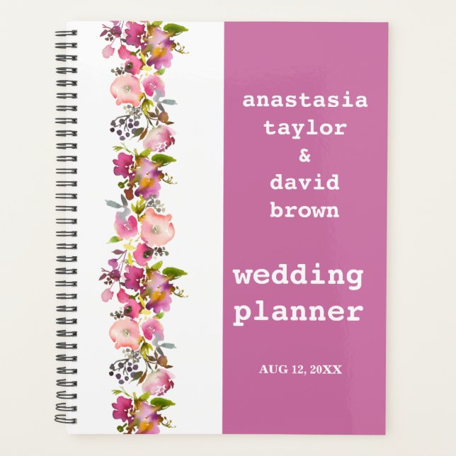 Pink Floral Wedding  Planner (Front)