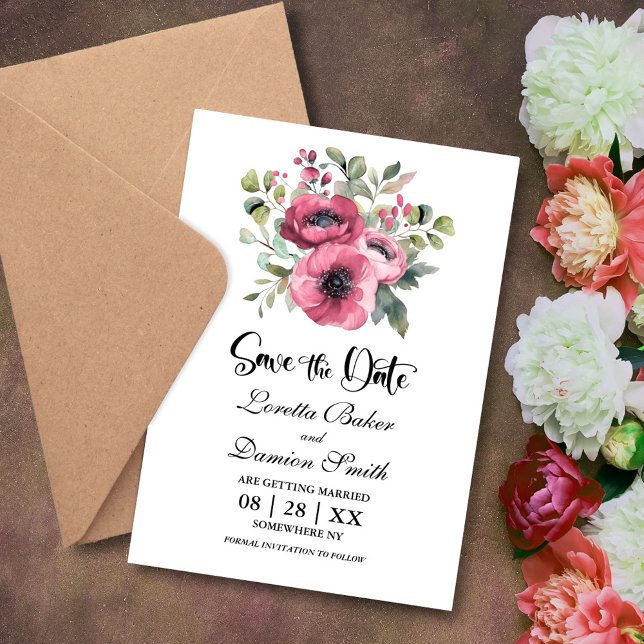 Pink Floral Wedding Save the Date (Creator Uploaded)