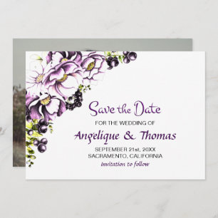 Pink Floral Wedding Save The Date