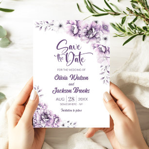 Pink Floral Wedding Save the Date Invitation
