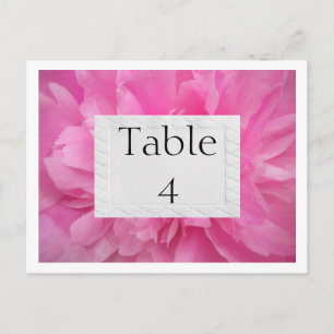 PINK FLORAL WEDDING TABLE CARDS