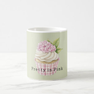 Pink Floral White Cream Cupcake Coffee Mug
